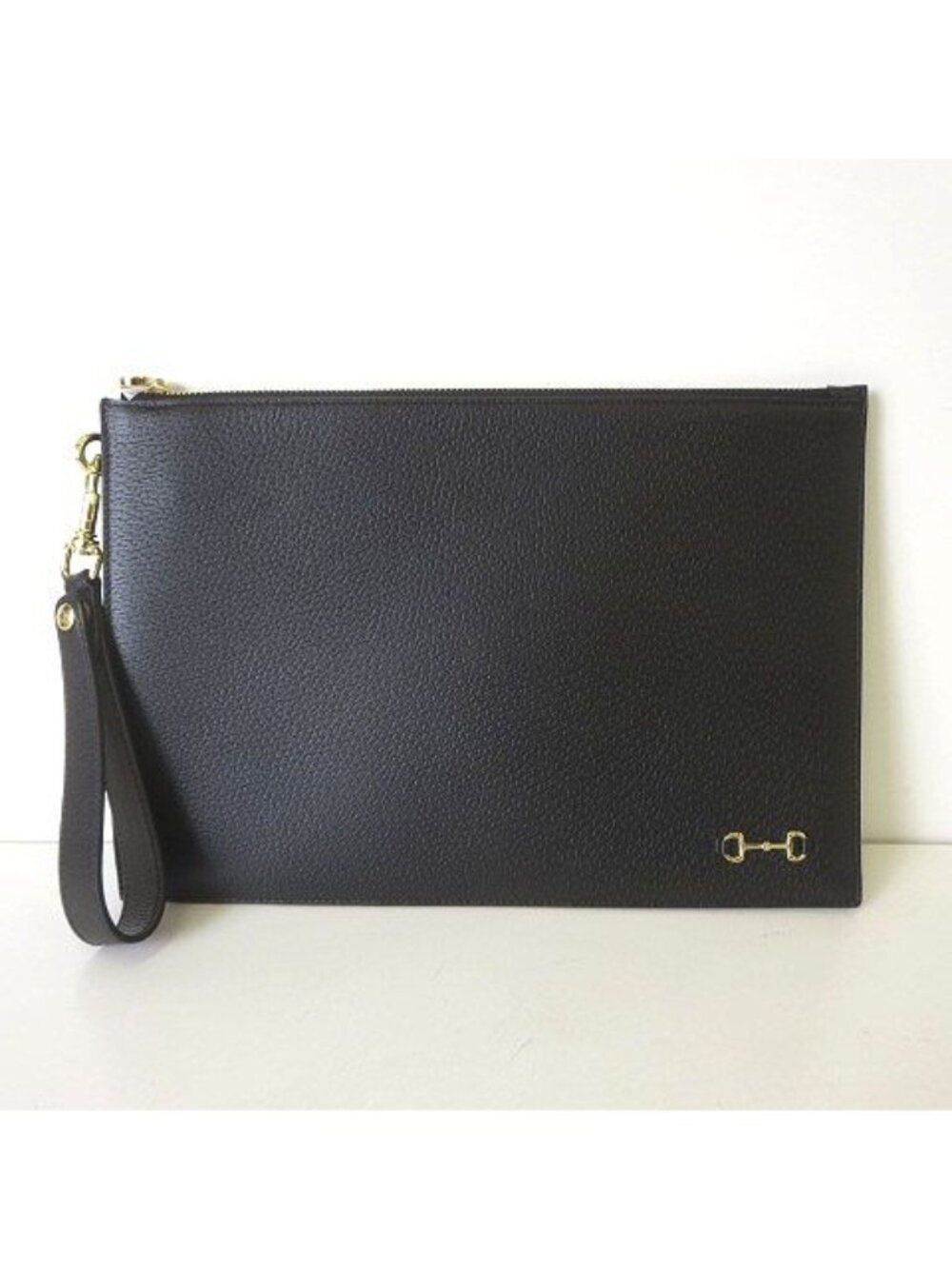 Gucci Horsebit Leather Clutch Black Purse - Picture 2 of 9